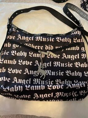 L.A.M.B. Baby Lamb Black Logo-Print Shoulder Bag